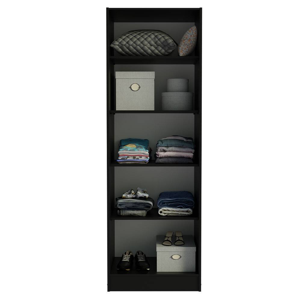 Alt View 6. Madesa - Madesa Wardrobe with 2 Doors and 4 Utility Shelves 23"L - Black - Black.