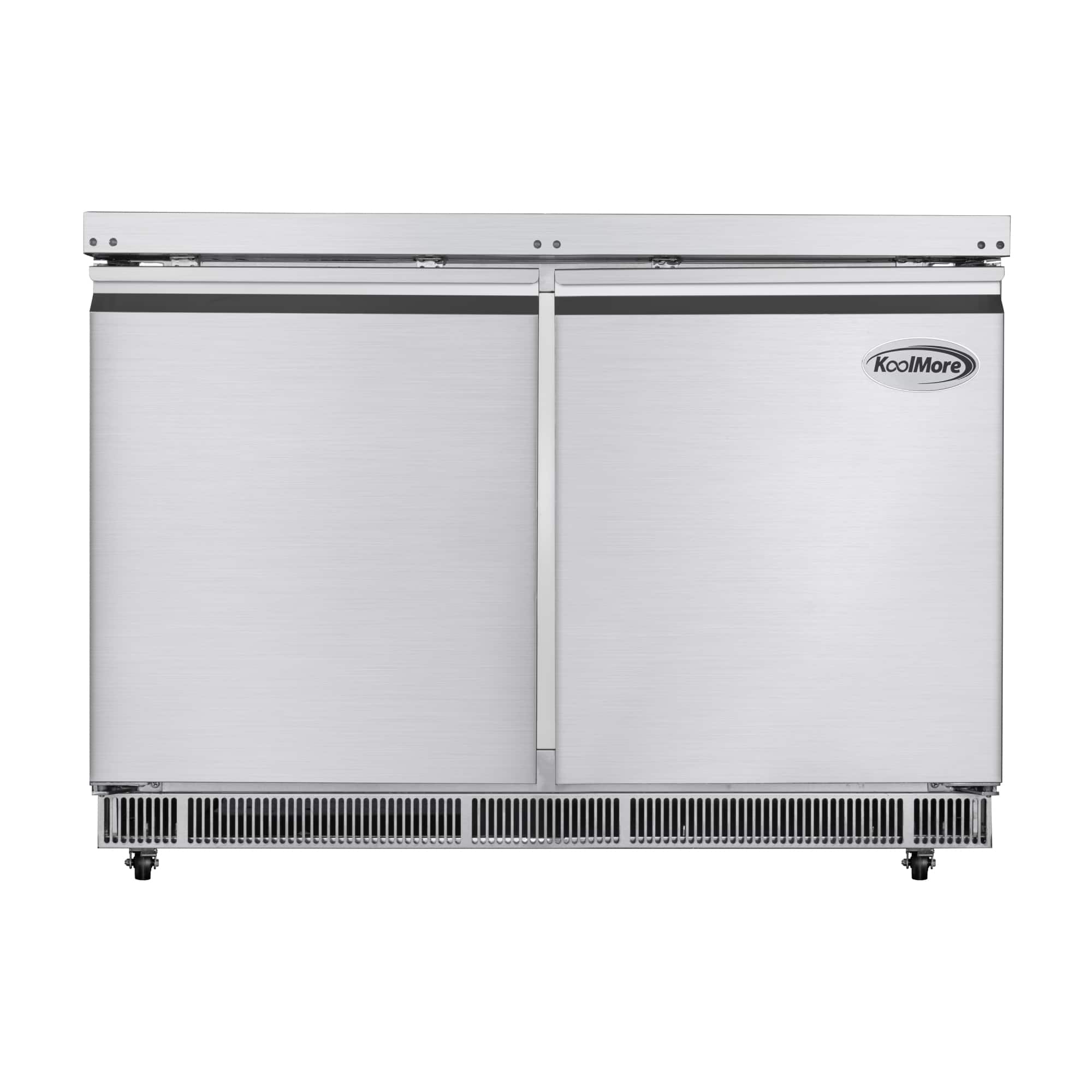 Koolmore - 48 in. Refrigerated Prep Station Cold Table, Refrigerator with 9-Pan Capacity (Not Included) - Stainless-Steel