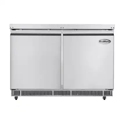 Front. Koolmore - 48 in. Refrigerated Prep Station Cold Table, Stainless-Steel Refrigerator with 9-Pan Capacity (Not Included) - Stainless-Steel.