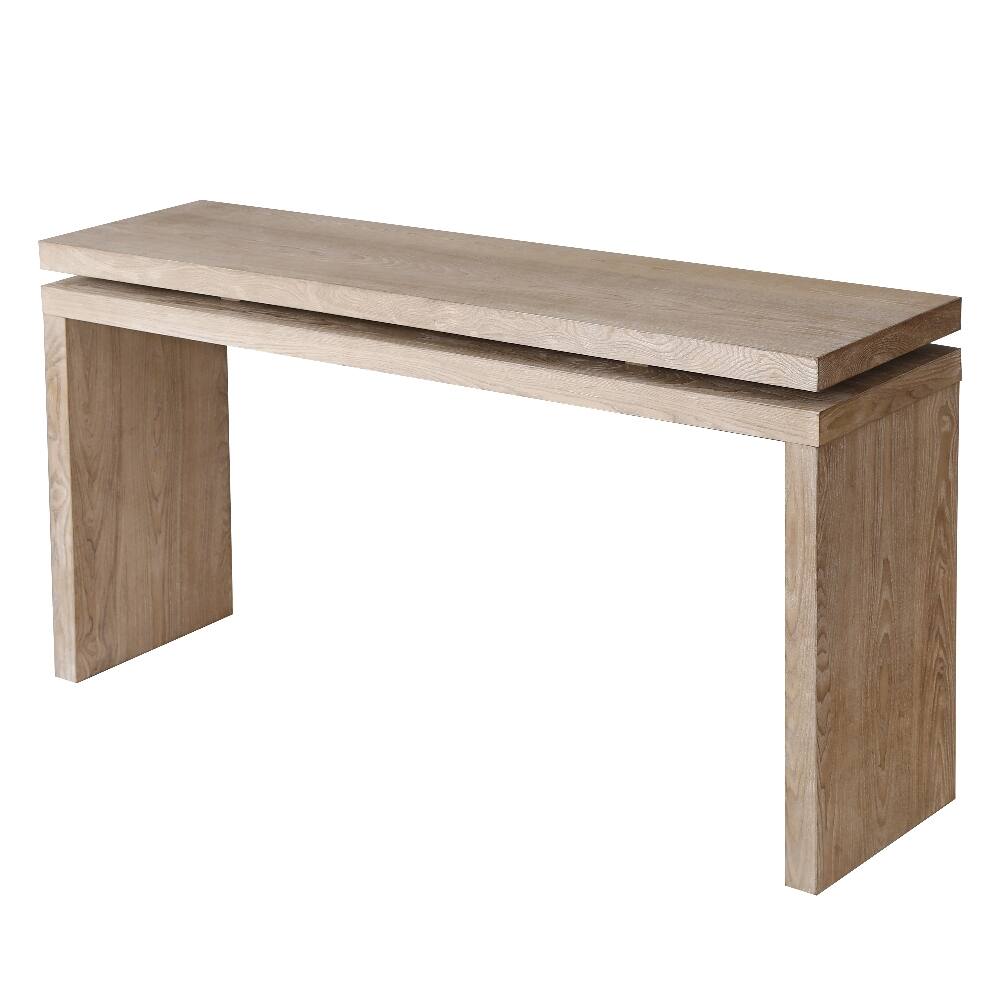Alt View 3. Loheer - Loheer 60 inch farmhouse console table antique natural entryway table - Antique Natural.