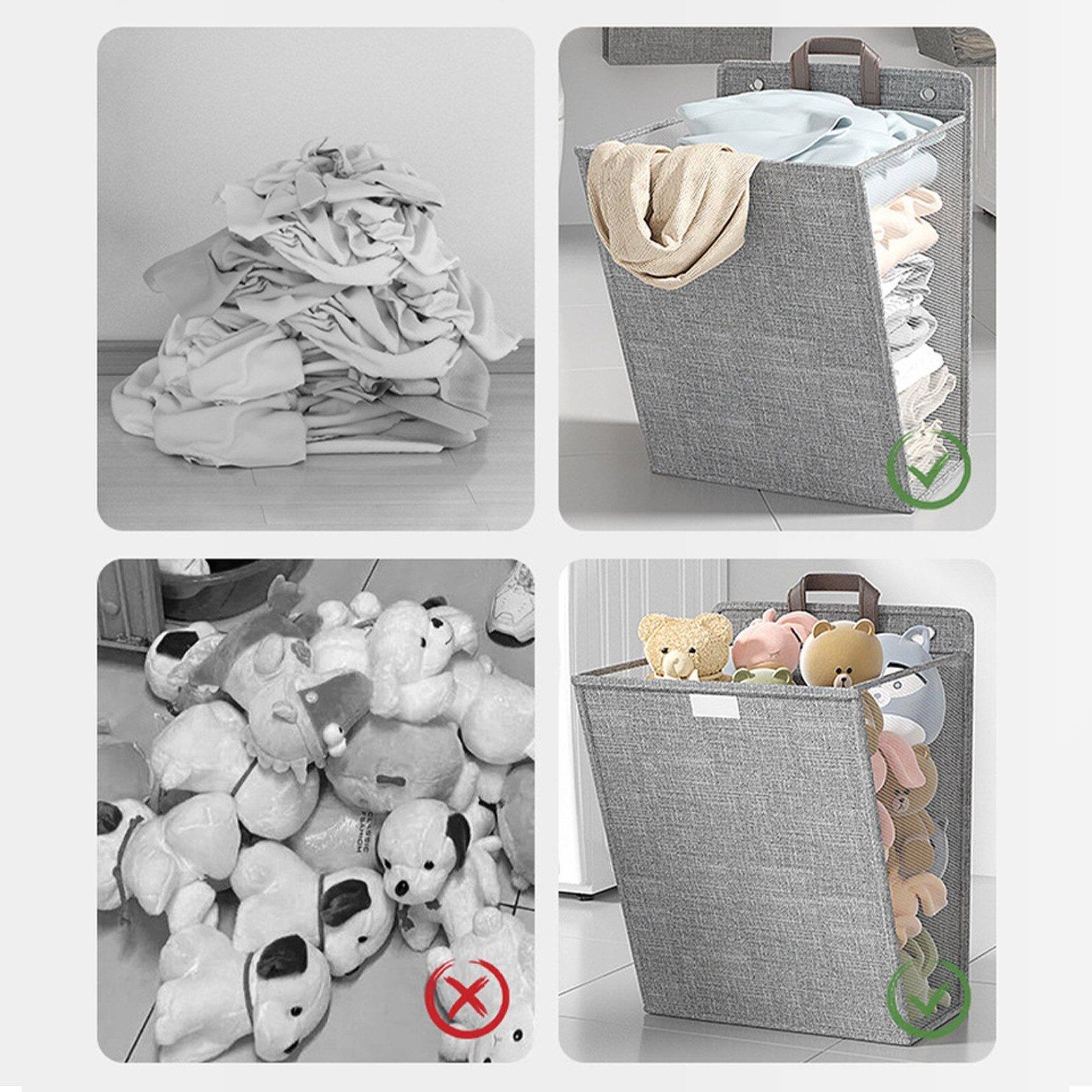 Alt View 4. Auledio - 1Pc Wall-Mounted Laundry Hamper, Laundry Box, Storage Basket, Laundry Bag.