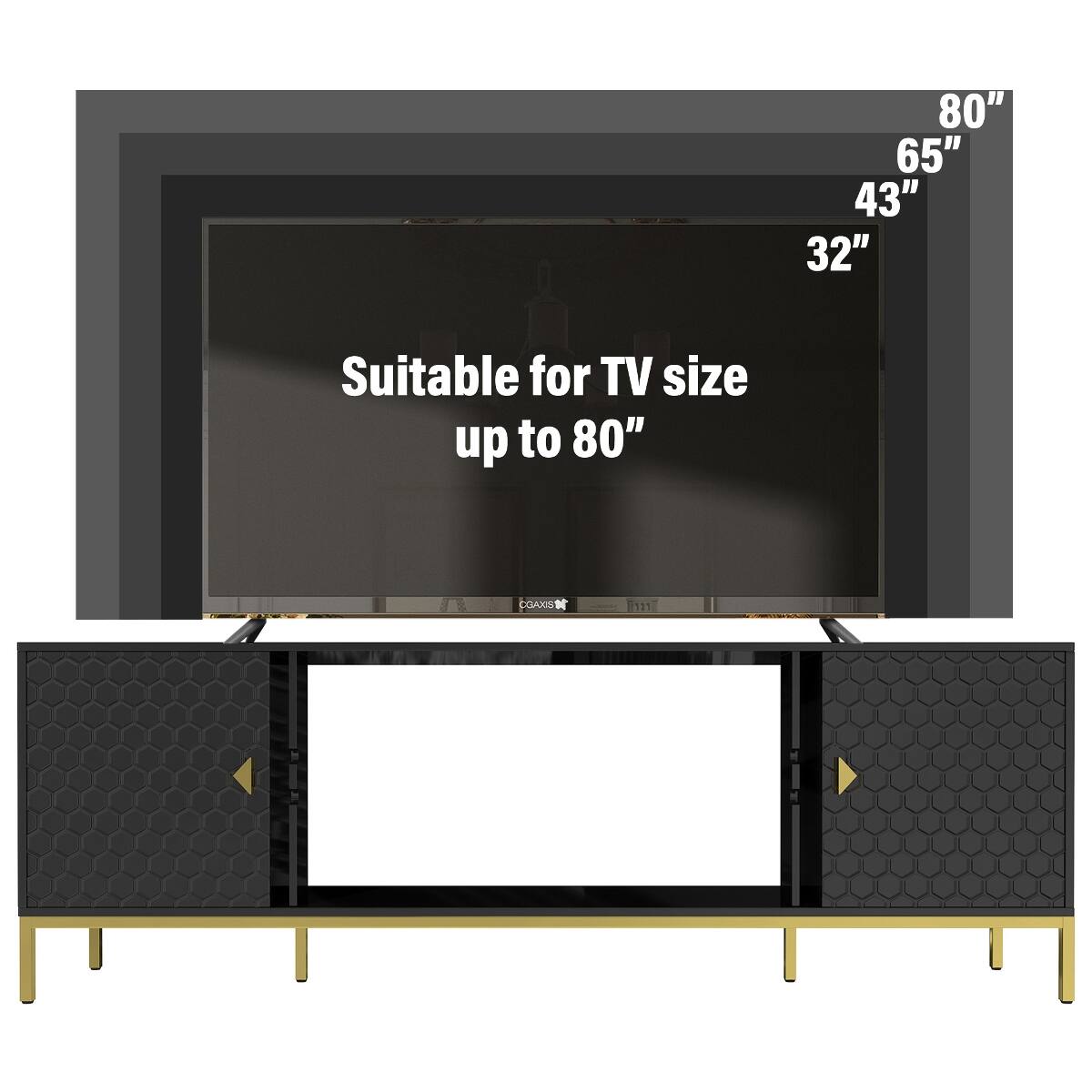 80" 65" 43" 32"

Suitable for TV size up to 80"

CGAXIS
1955