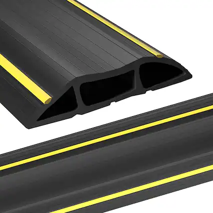 Front. AGPtek - 6.5 Ft Floor Cord Protector 3 Channels Contains Cords - Black - 6.5Ft.