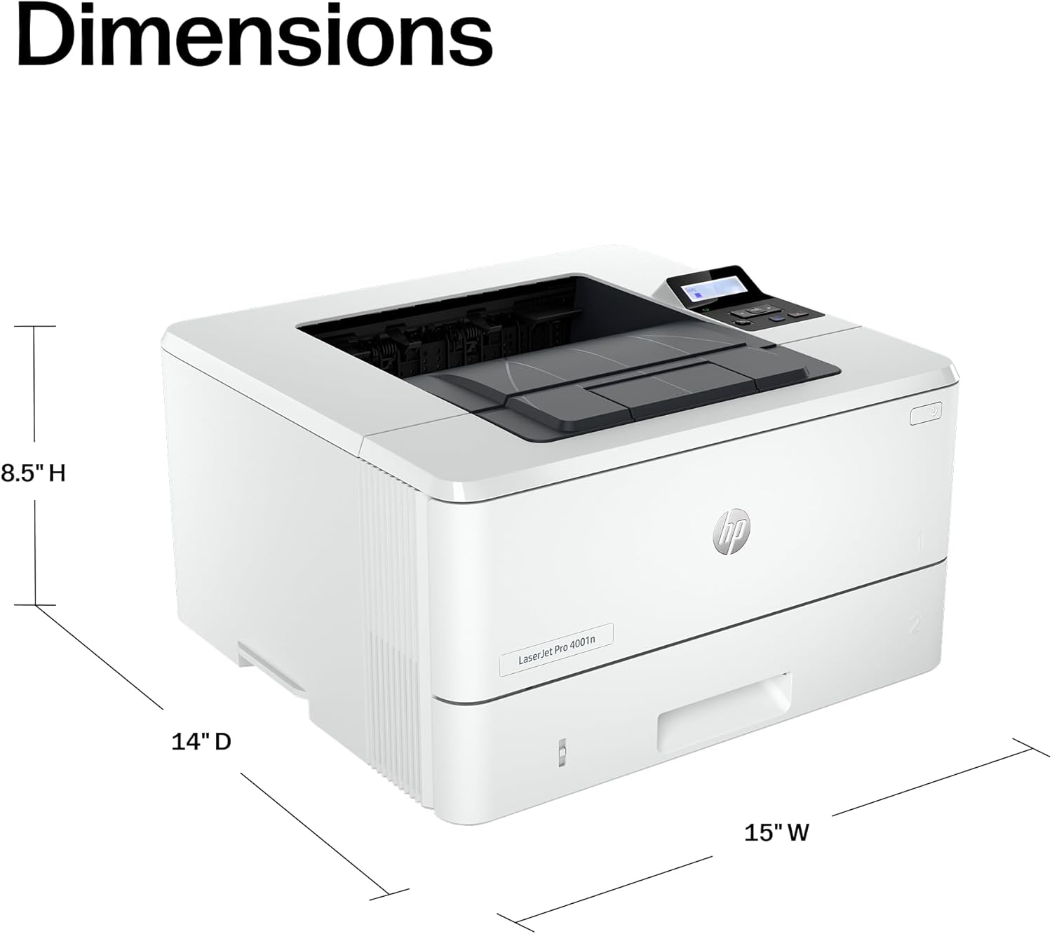 Dimensions: 8.5" H x 14" D x 15" W