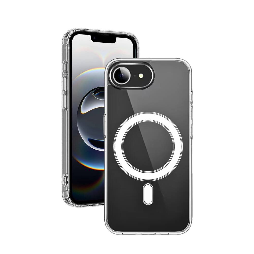 Alt View 4. Qixxronics - Magnetic Phone Cover for iPhone 16e / 17e, Shockproof Magnetic Case Compatible with iPhone 16e / 17e - Clear.