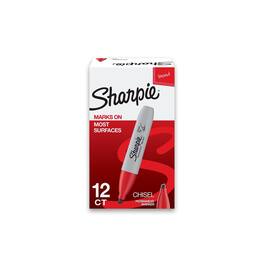 Sharpie - Permanent Markers, Chisel Tip, 12/Pack (38202) - Red