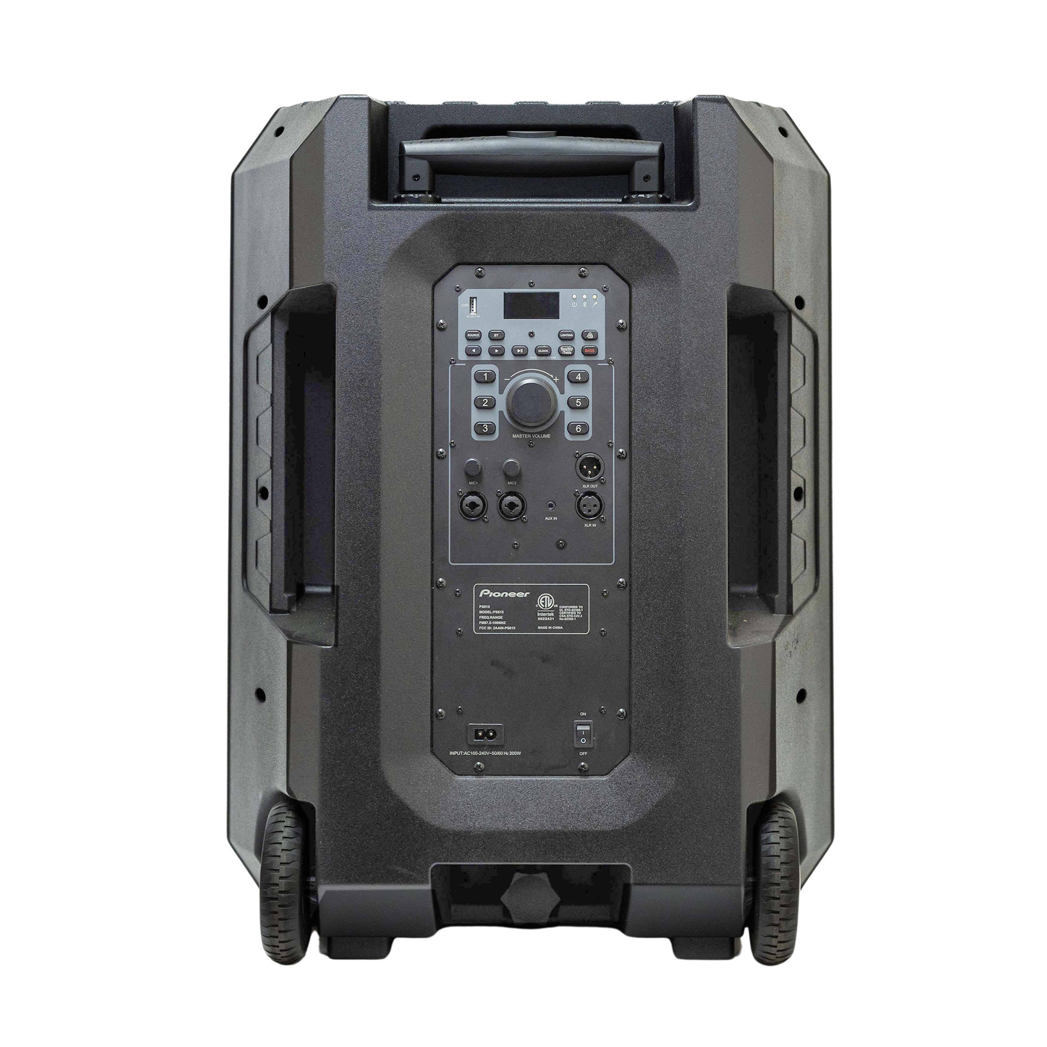 Left. Pioneer - Pioneer PSX615 700W 15” Party Speaker with Auracast & RGB LED Lights (Includes Wireless Microphone & Stand).