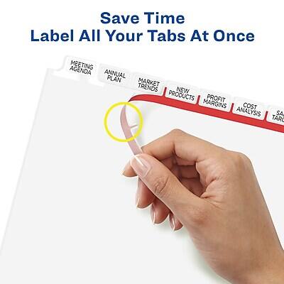 Save Time  
Label All Your Tabs At Once  

MEETING AGENDA  
ANNUAL PLAN  
MARKET TRENDS  
NEW PRODUCTS  
PROFIT MARGINS  
COST ANALYSIS  
SALES TARGET