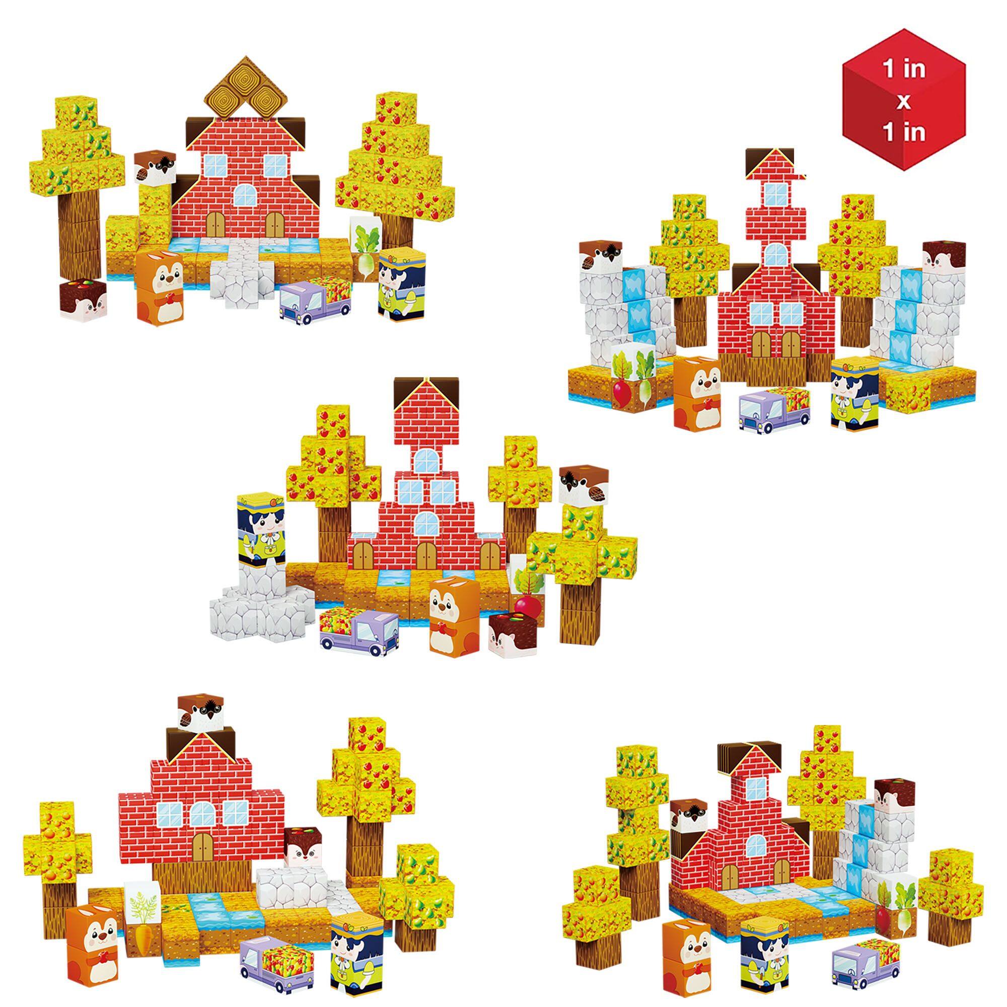 Alt View 2. PicassoTiles - PicassoTiles 90 PC Farm Harvesting Theme Mix and Match Magentic Building Blocks for for Kids 3+.
