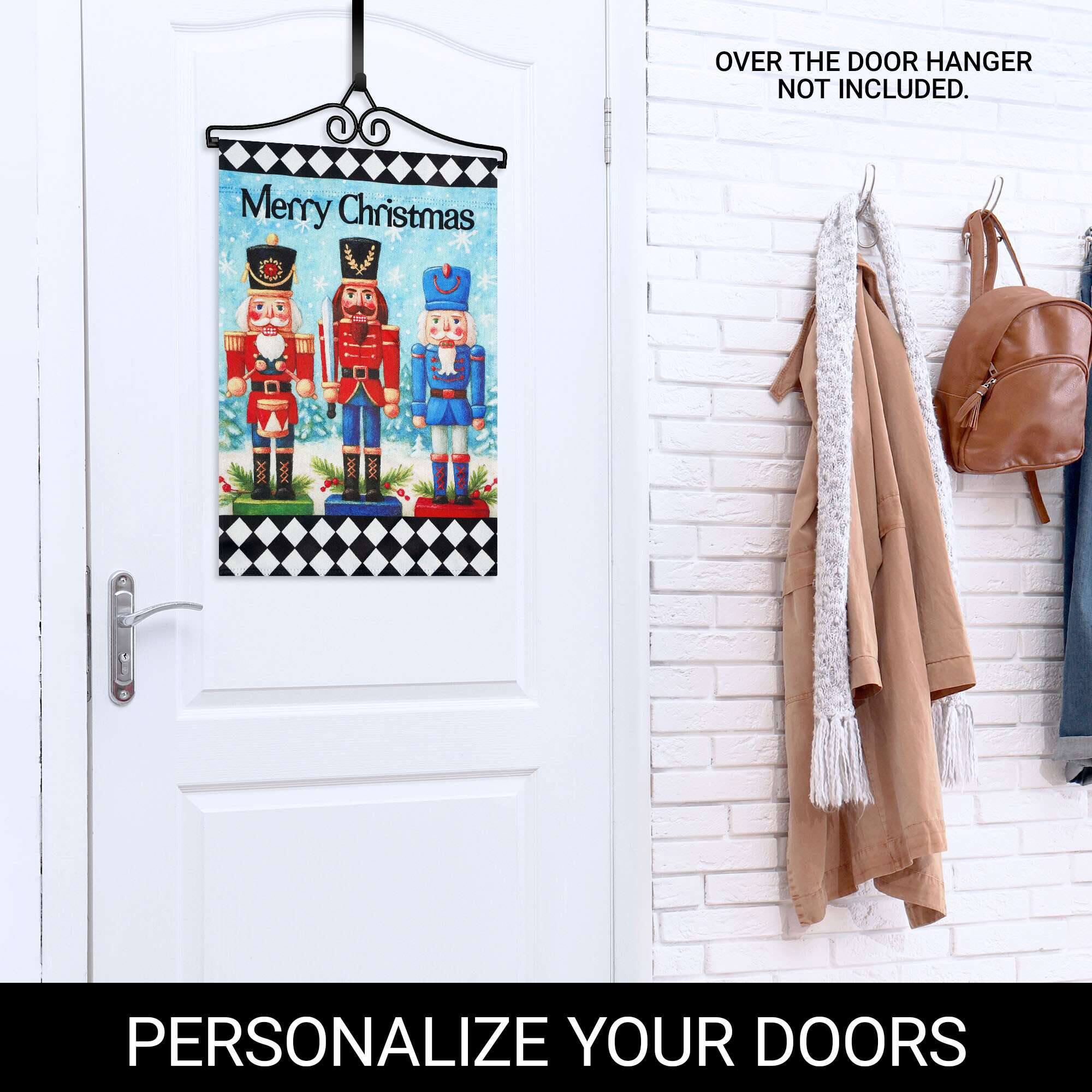 OVER THE DOOR HANGER NOT INCLUDED.

Merry Christmas

PERSONALIZE YOUR DOORS