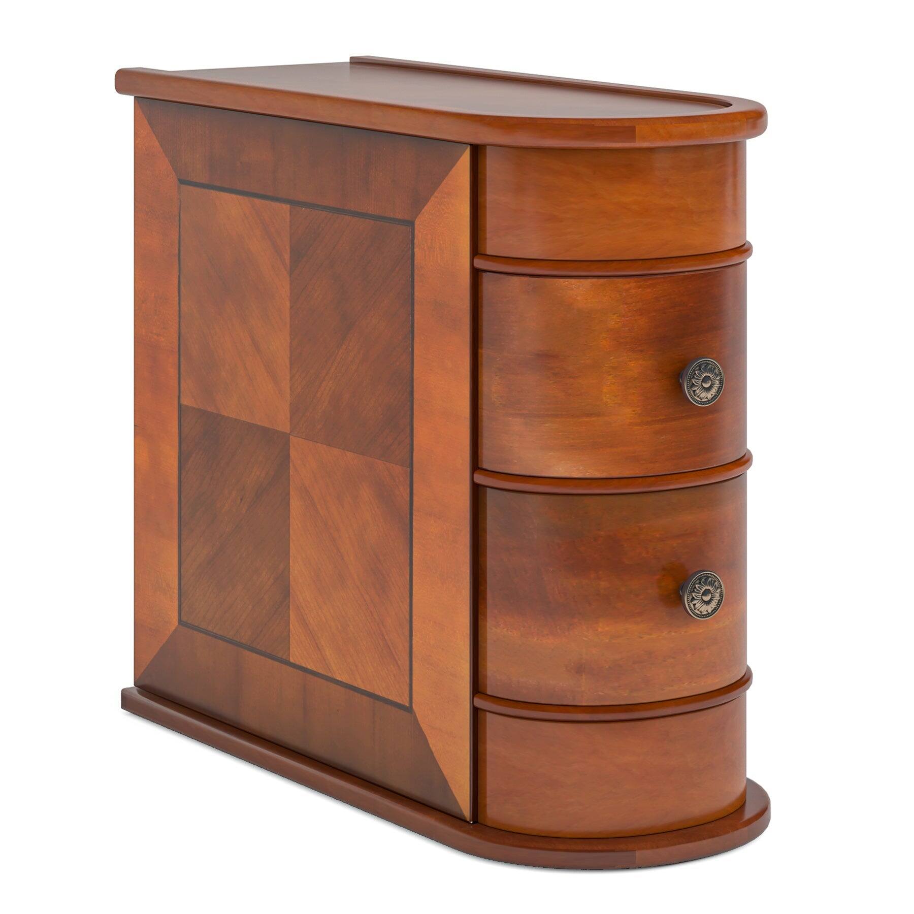 Alt View 4. Tribesigns - End Table with Solid Wood Construction, Metal Frame and Easy-Clean Surface for Living Room and Bedroom - Brown.