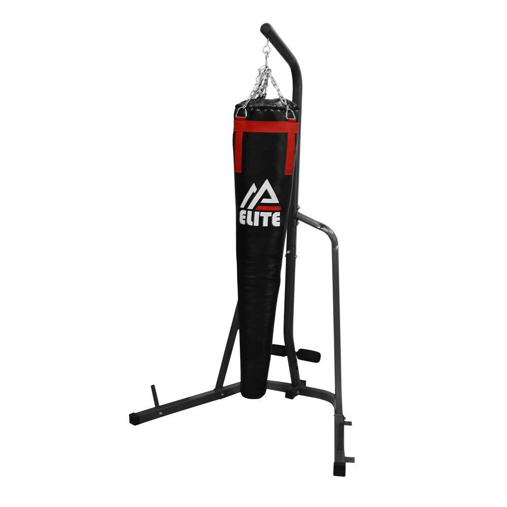 Left. Amber Sporting Goods - Synthetic Leather Uppercut Heavy Bag - Boxing,Durable ToughTek with Triple Stitching - 55lb, Filled - Black.