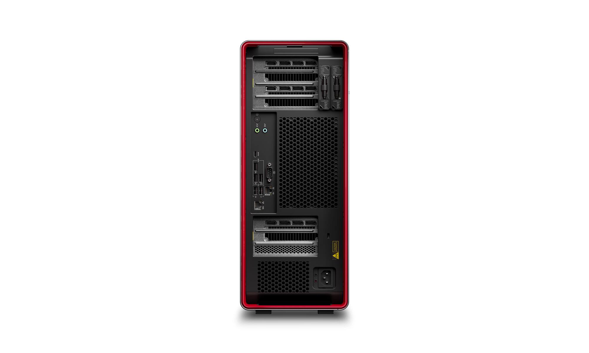 Angle. Lenovo - Lenovo ThinkStation P8 PC Ryzen Threadripper PRO 7945WX T400 32GB 1TB SSD W11P - Black.