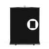 Front. RAUBAY - 5′x 6.9′ Collapsible Black Screen Backdrop Portable Retractable Panel Photo Background with Stand - Black.
