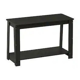 FurniFact - Wooden espresso TV stand with modern design for living room storage - Black