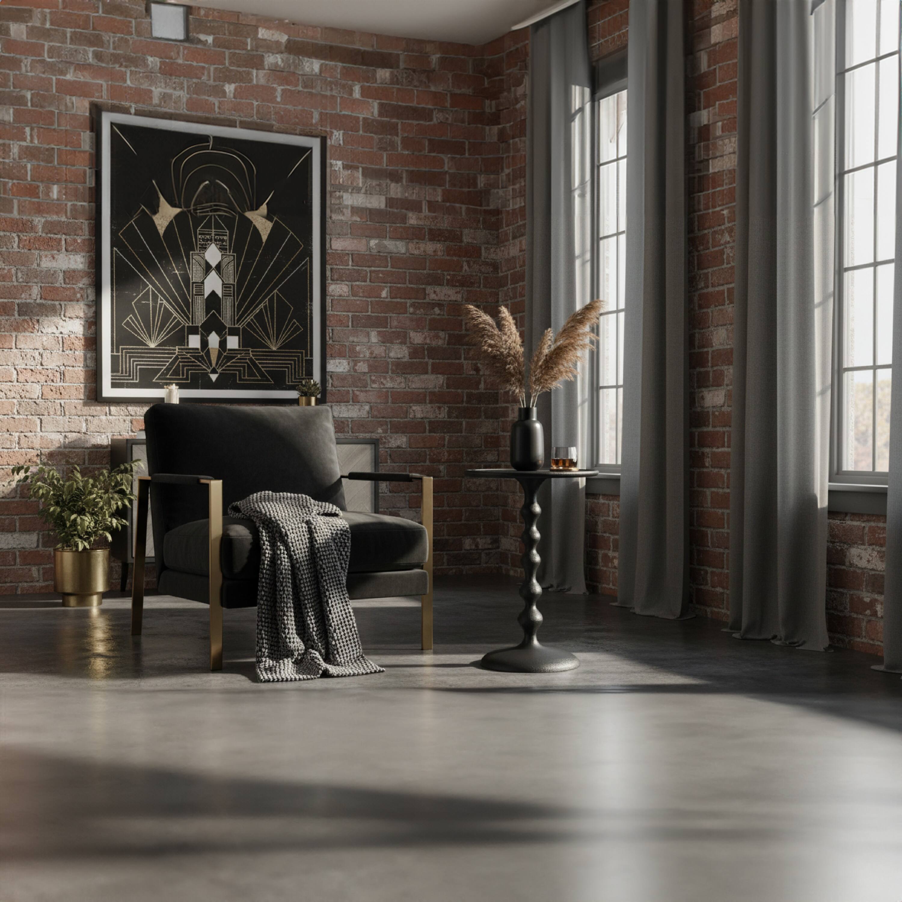 Alt View 8. Manhattan Lane - Shae 22 Inch Round Side End Table, Hammered Texture, Turned Pedestal Post - Black.