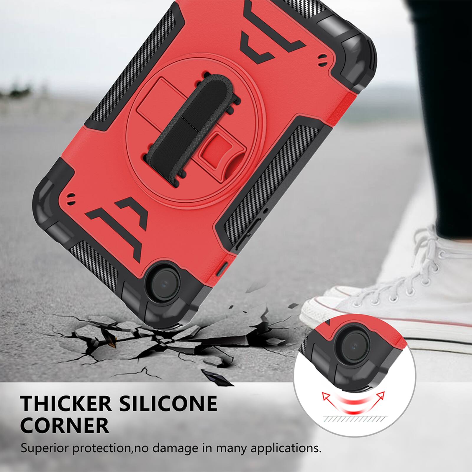 THICKER SILICONE CORNER  
Superior protection, no damage in many applications.