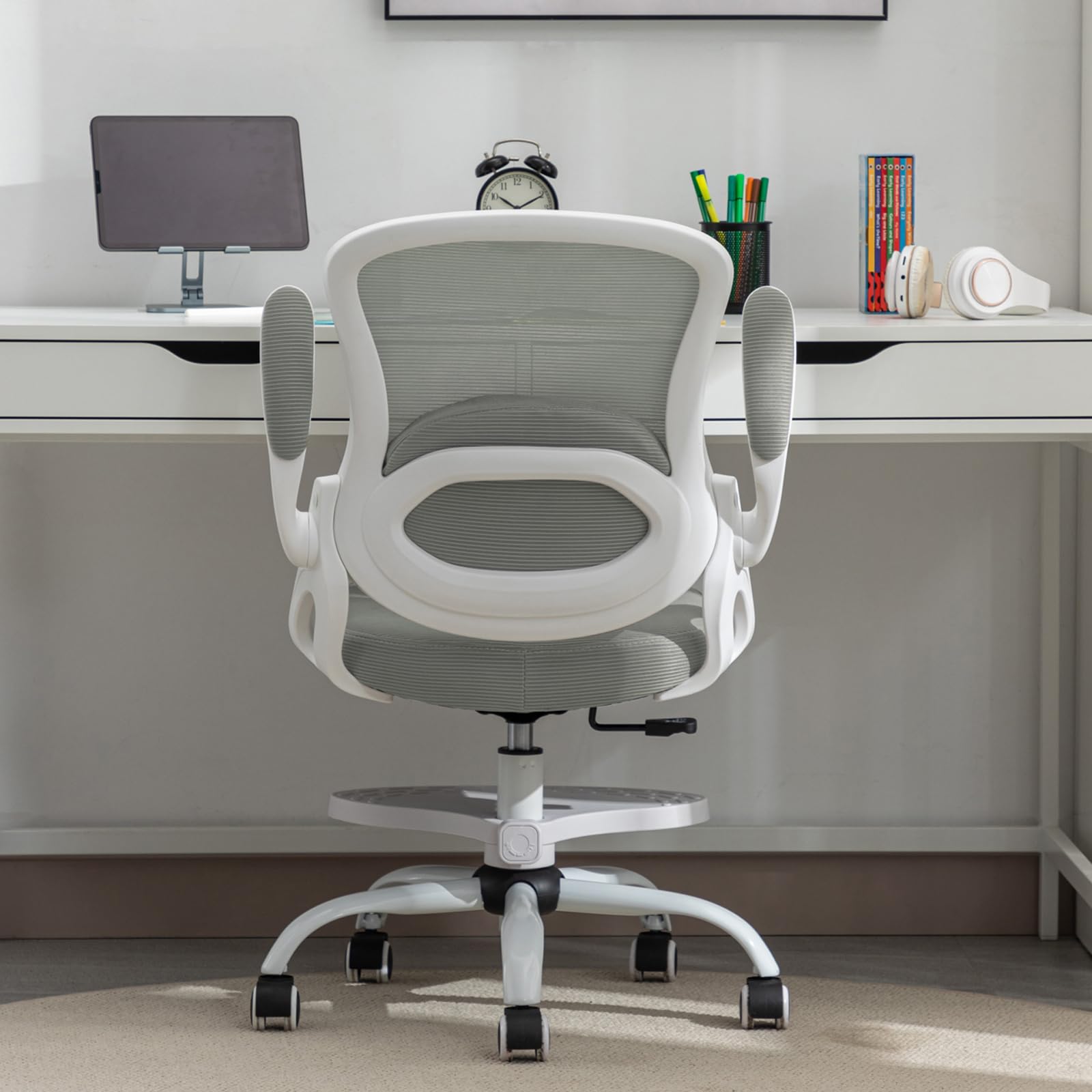 Alt View 5. Hirose Alice - Kids Desk Chair,Ergonomic Study Chair with Adjustable Height,Swivel Mesh Desk Chair with Wheels,Home Office... - Grey.