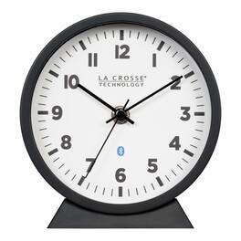 La Crosse Technology - Insta-Set Analog Table/Wall Clock with Bluetooth Technology - Black