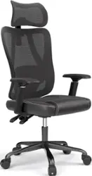 ACGAM - Ergonomic Mesh Office Chair, High Back Gaming Chair w/ Lumbar Support, 1D Adjustable Armrest, Height & Tilt, Metal Base - Black - Front_Zoom