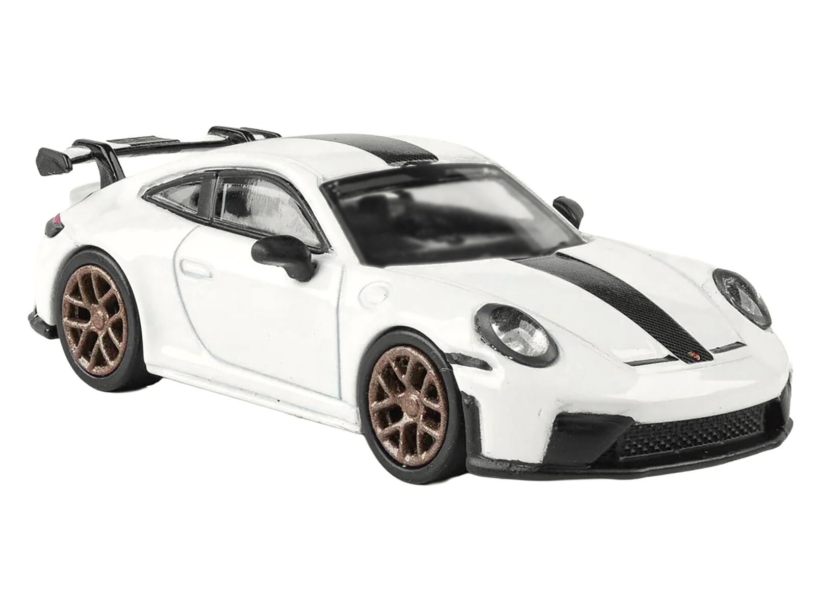 Back. Paragon - 2025 Porsche 911 GT3 (992.2) Grand Prix White with Carbon Stripe 1/64 Diecast Model Car by Paragon - White.