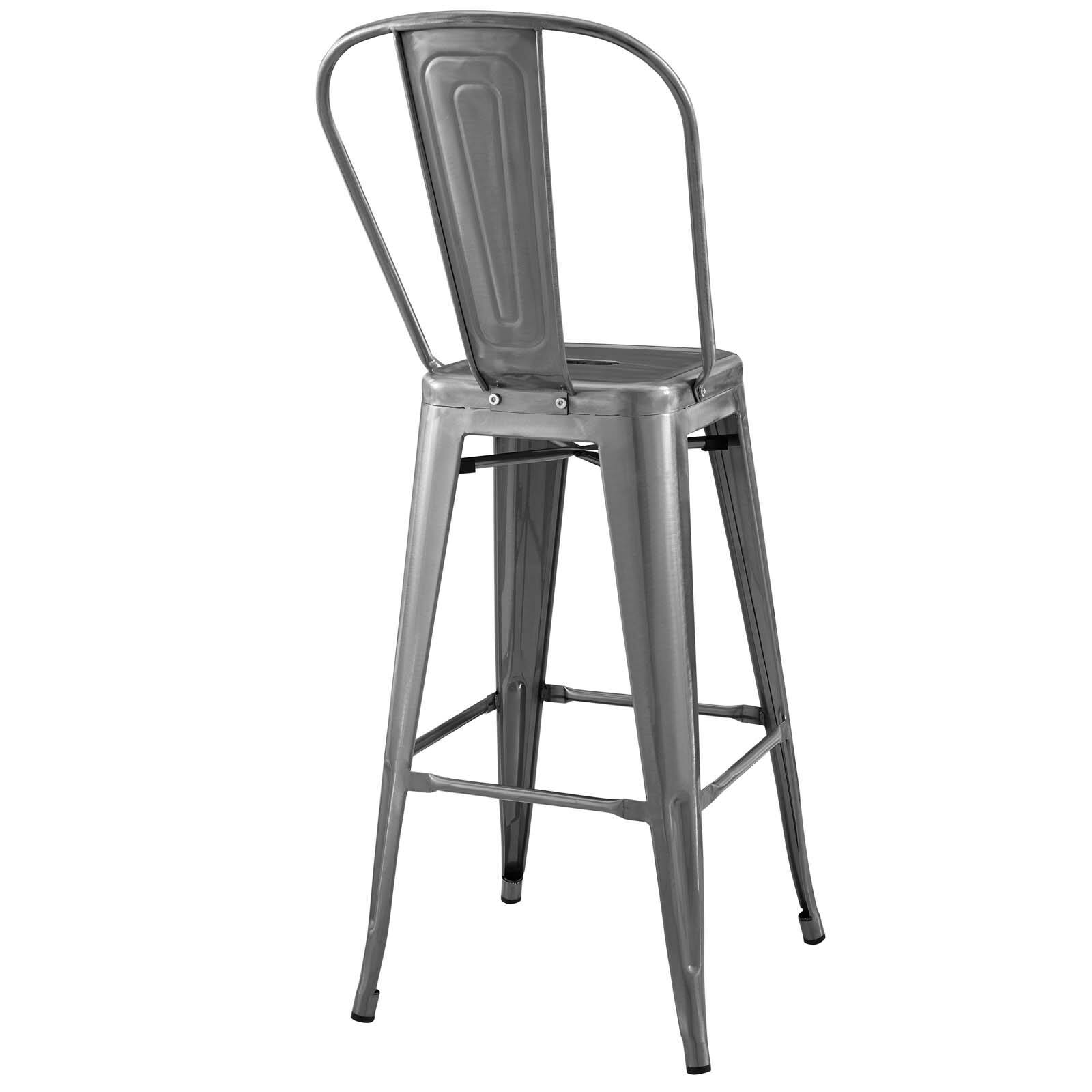 Alt View 1. Modway - Promenade Metal Bar Side Stool by Modway - Gunmetal.
