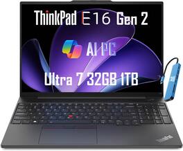 Lenovo - Refurbished Excellent - Upgraded - ThinkPad E16 Gen 2 16" WUXGA AI PC business Laptop - Core Ultra7 - 32GB RAM - 1TB SSD - Thunderbolt - Win 11Pro - Black