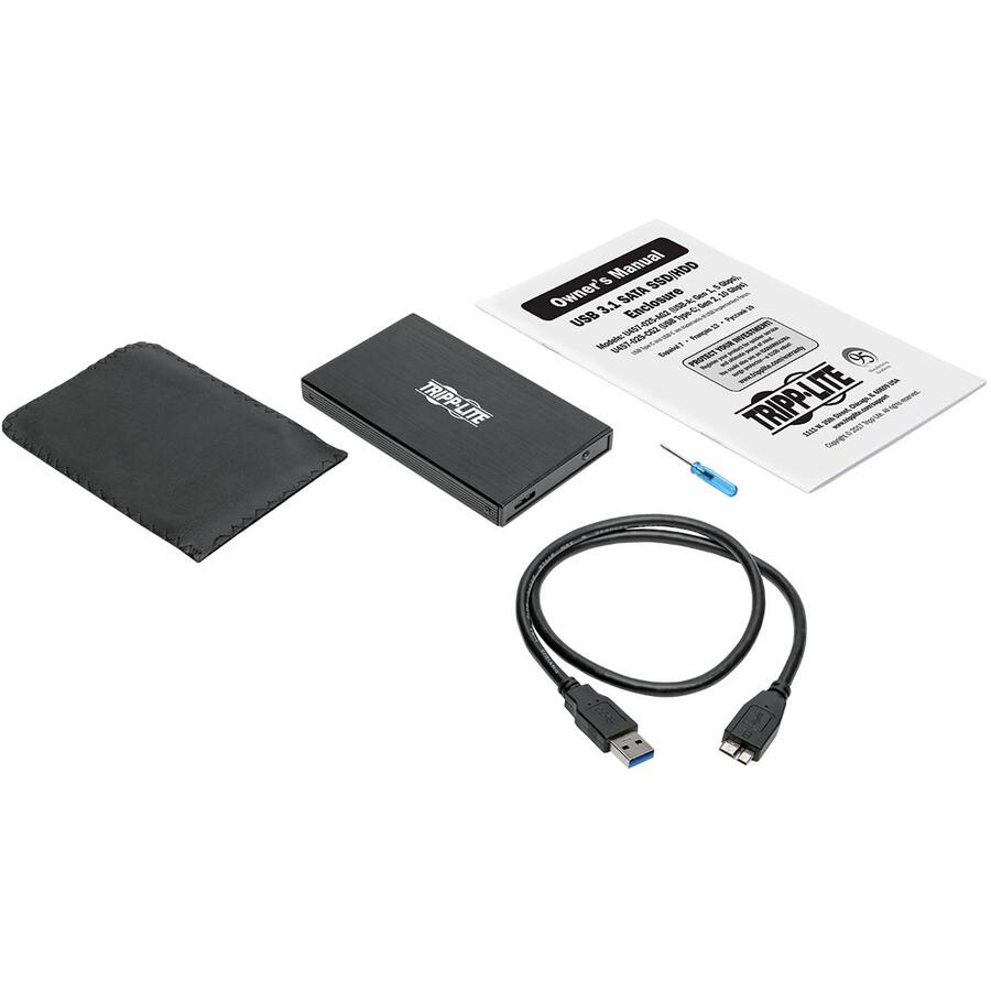 TRIPP-LITE USB 3.1 SATA SSD/HDD Enclosure  
Model: USB3-SSA-ENC  
Part Number: 1000/N  
TRIPP-LITE  
Owner's Manual  
USB 3.1 SATA Enclosure  
Model: USB3-SSA-ENC  
Part Number: 1000/N  
TRIPP-LITE