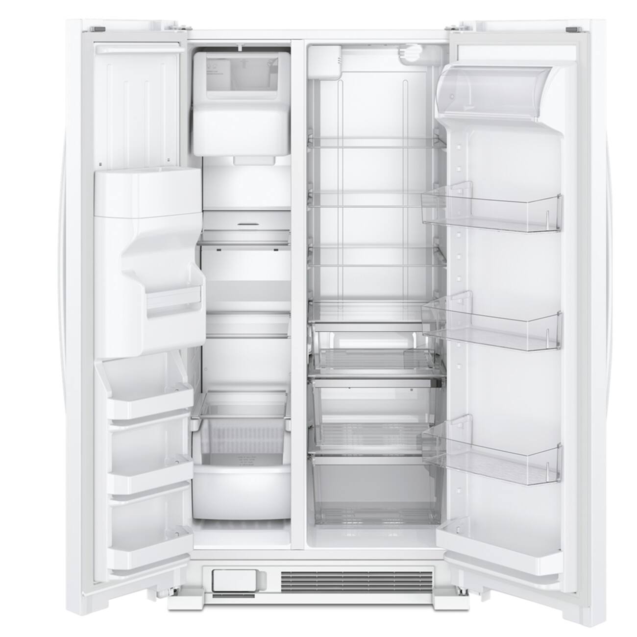 Angle. Whirlpool - 36 in. Wide 21 cu. ft. Side-by-Side Refrigerator with LED Interior Lighting - White.