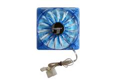 Front. Bluegears - b-PWM 120mm Blue, Speed range 500-2000 RPM, Airflow at 110 CFM, 2 ball bearing, 4 pins PWM fan - Blue.