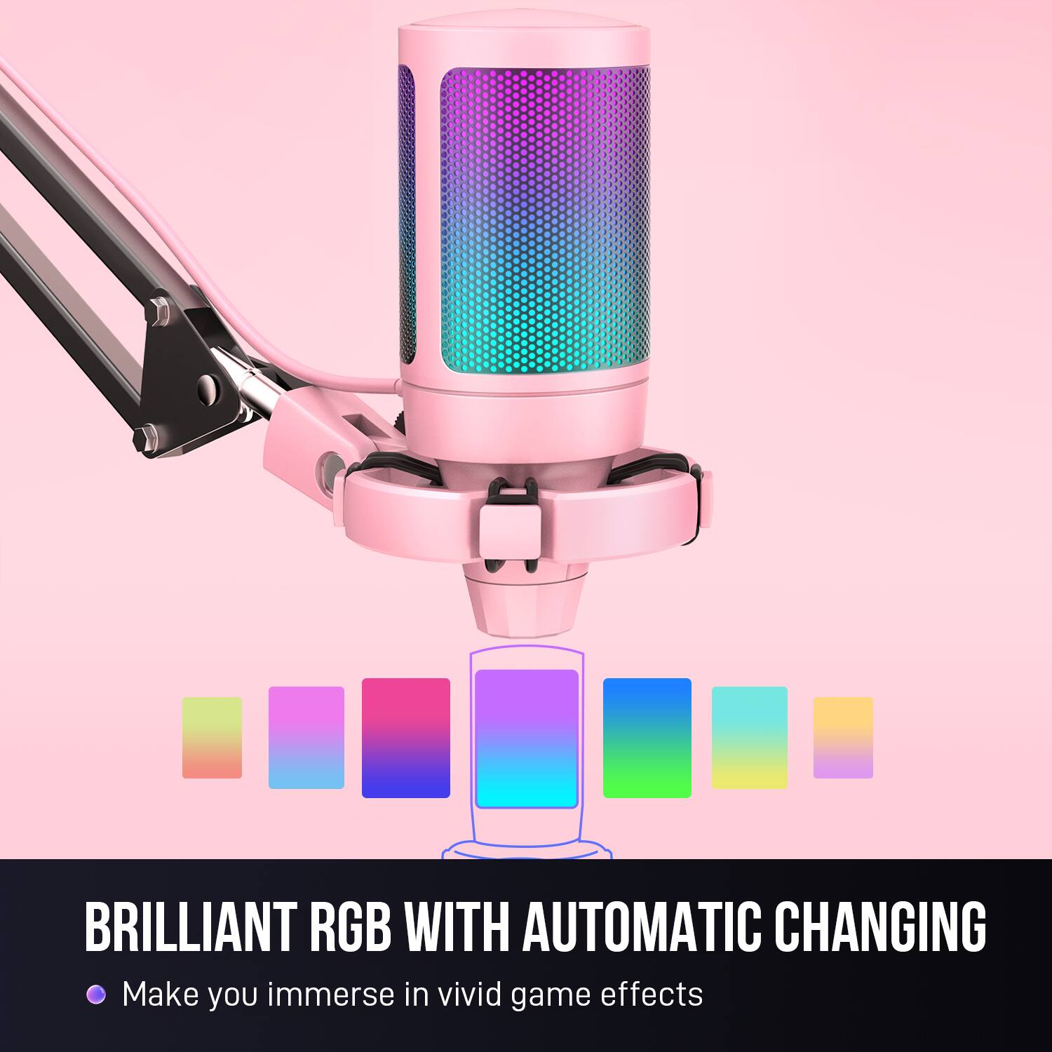 Brilliant RGB with Automatic Changing: Make you immerse in vivid game effects.
