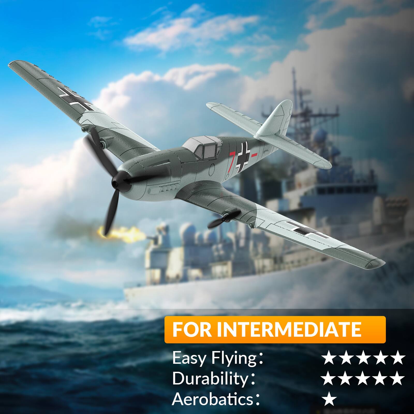 FOR INTERMEDIATE  
Easy Flying:  
Durability:  
Aerobatics: