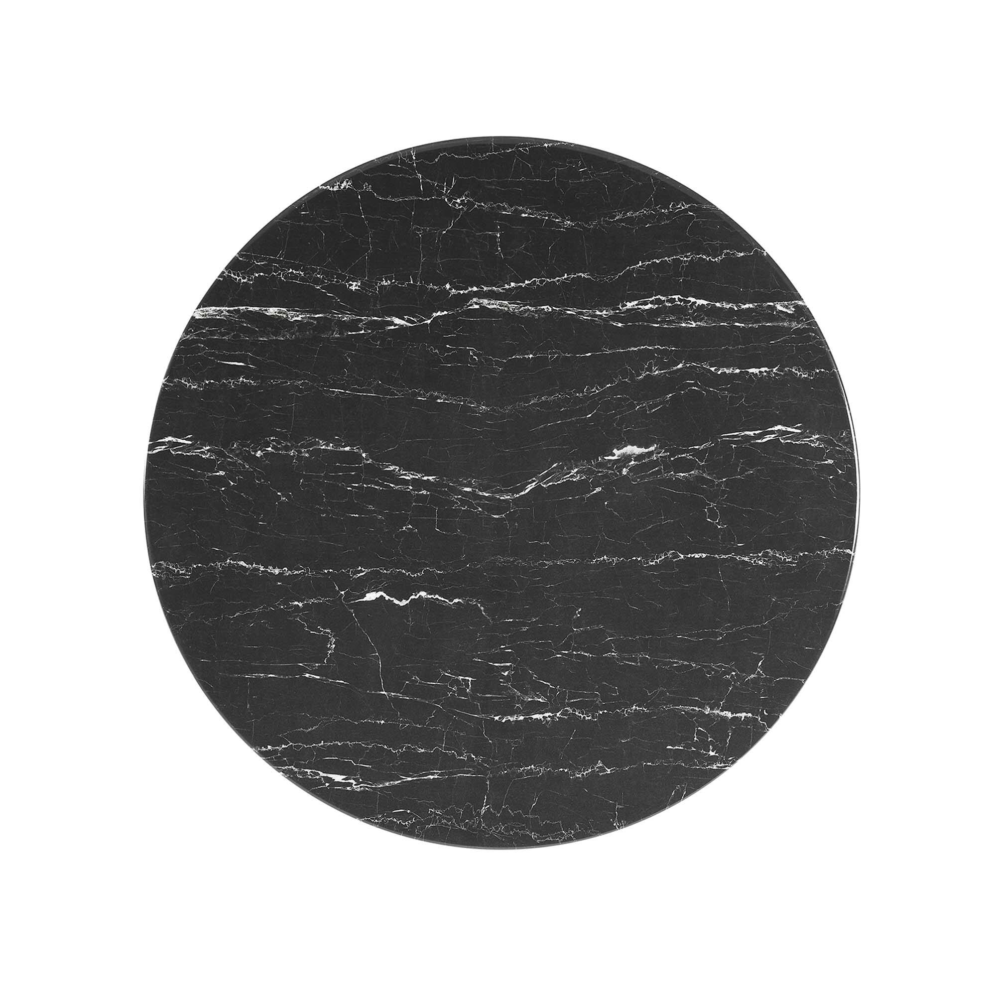 Alt View 2. Modway - Lippa Round Artificial Marble Coffee Table - Black Black.