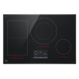 LG - STUDIO 30” Built-In Smart Electric Induction Cooktop with 4 Burners and Flexible Cooking Zone - Black