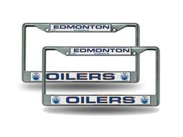 Rico Industries - Edmonton Oilers Hockey Chrome Metal License Plate Frame - Set of 2 Frames - Multi