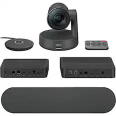 Front. Logitech - Logitech Rally Ultra-HD ConferenceCam - 3840 x 2160 Video (Live) - 4K UHD - NTSC - 60 fps - 1 x Network (RJ-45) - USB - Graphite.