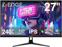 Z Z-Edge - UG27PJ 27" 1080P Full HD 240Hz 1ms (MPRT) IPS Gaming Monitor, 2 x HDMI 2.0, 2 x DP 1.4 - Black