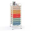 Front. Costway - 10 Drawer Rolling Storage Cart Scrapbook Paper Office School Organizer - Macaron.