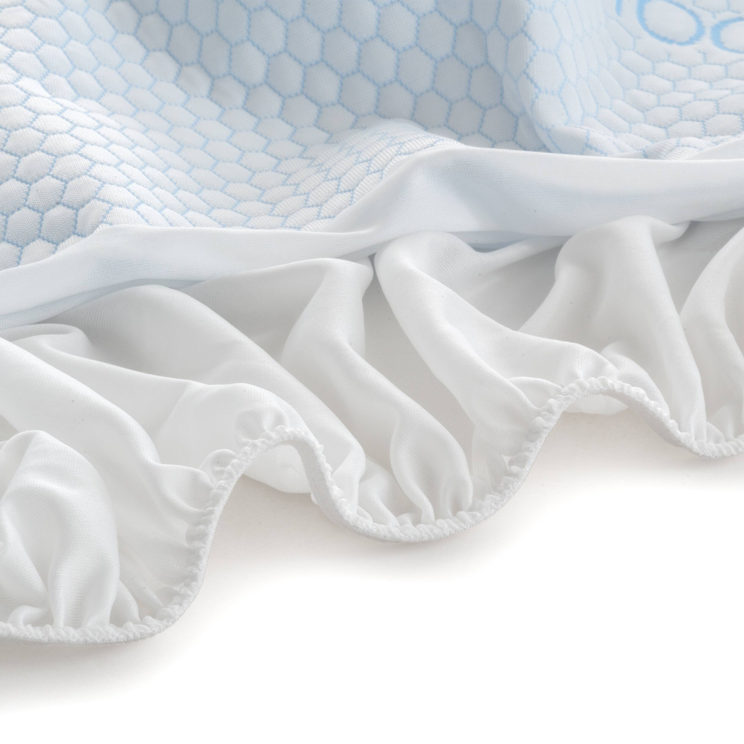 Back. Lux Decor Collection - Cooling Mattress Protector Waterproof Breathable Up to 16-Inch Deep Pocket Fitted Mattress Topper - White.