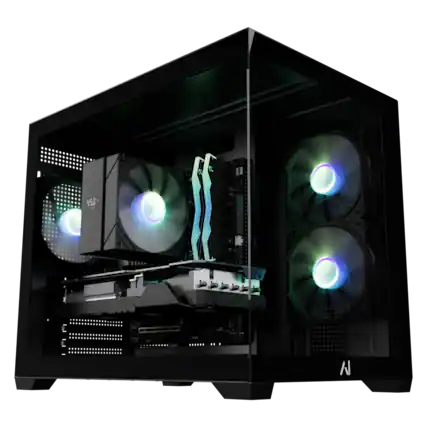 Front. Andromeda Insights - AI Gaming PC Spectra | NVIDIA GeForce RTX 5060 Ti 8GB | Ryzen 5 9600X (5.4 GHz Turbo) | 16GB DDR5 | 1TB Gen4 SSD - Black.