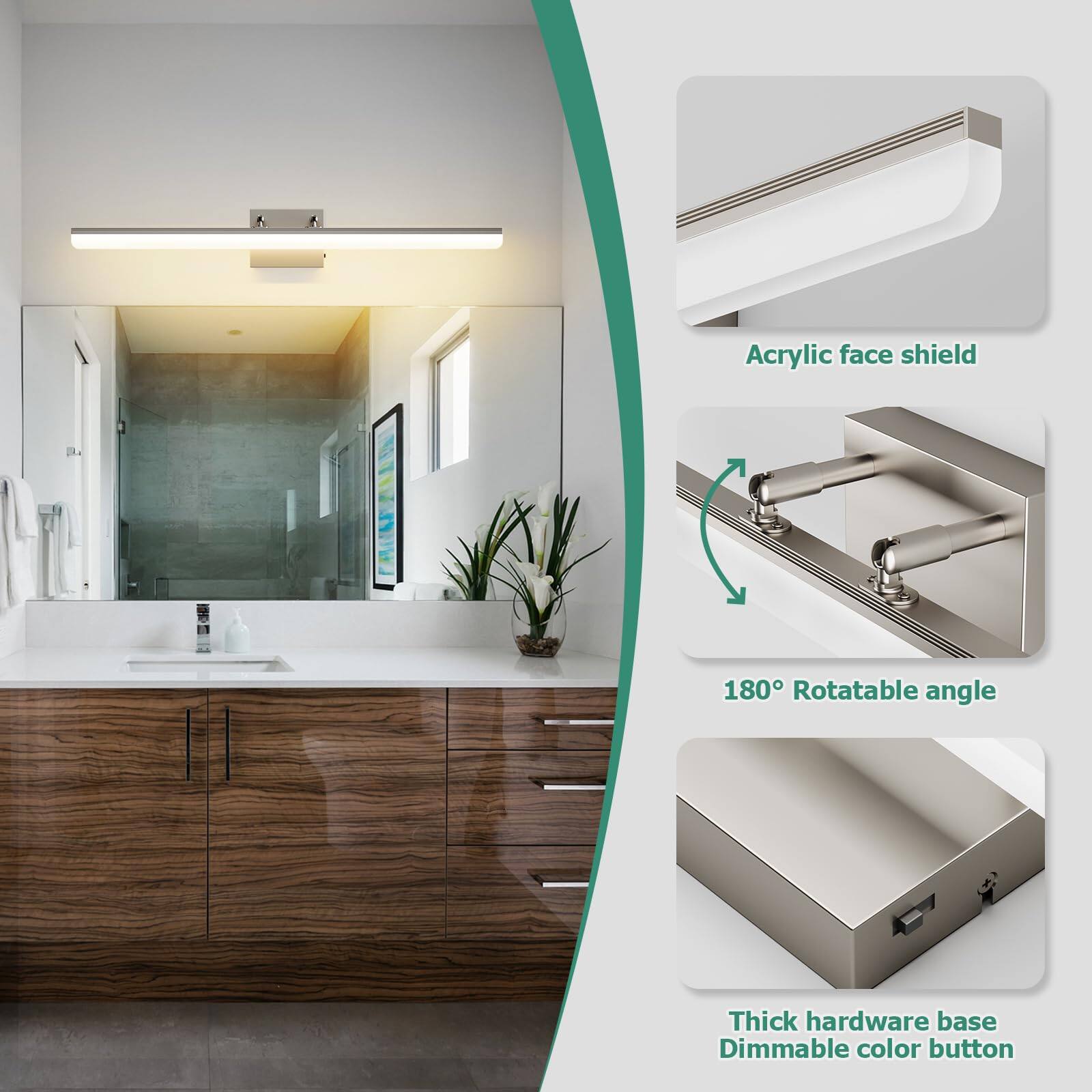 - Acrylic face shield
- 180° Rotatable angle
- Thick hardware base
- Dimmable color button