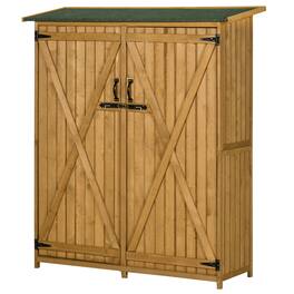Outsunny - Storage Cabinet Wooden Garden Shed Utility Tool Organizer with Waterproof Asphalt Rood
