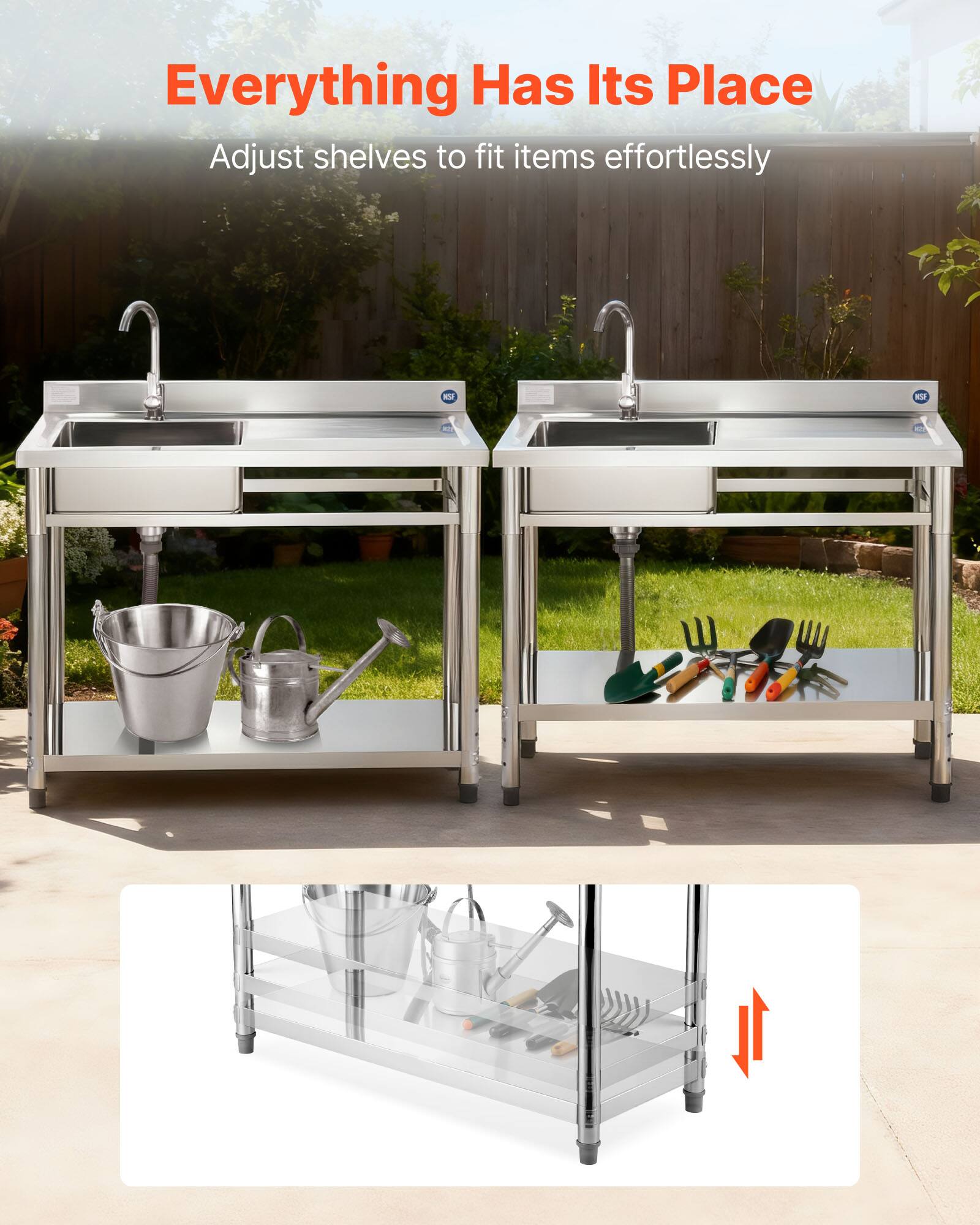 Everything Has Its Place  
Adjust shelves to fit items effortlessly