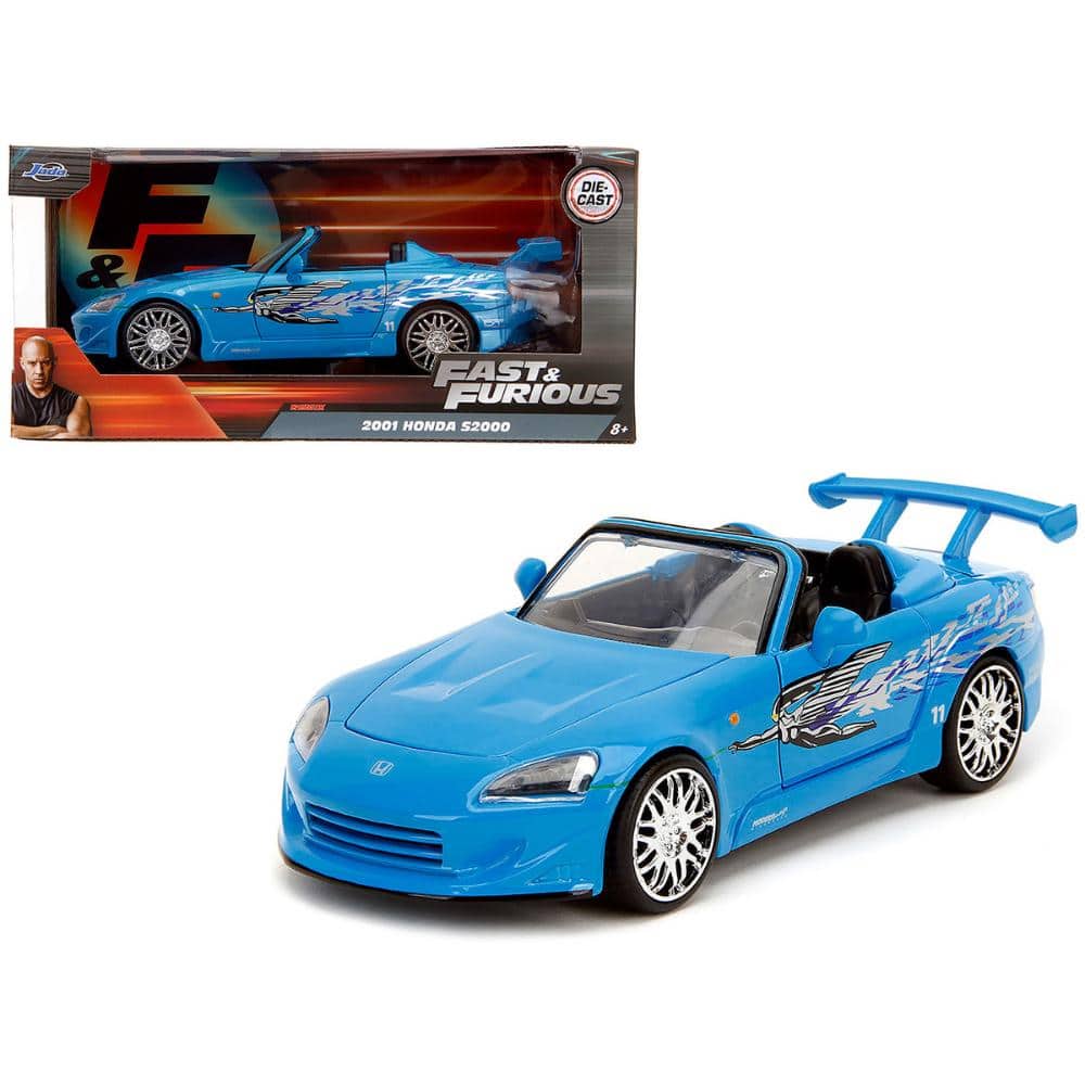 Jada - 2001 Honda S2000 Convertible with Graphics "Fast & Furious Remix" Series 1/24 - Blue