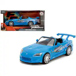 Jada - 2001 Honda S2000 Convertible with Graphics "Fast & Furious Remix" Series 1/24 - Blue