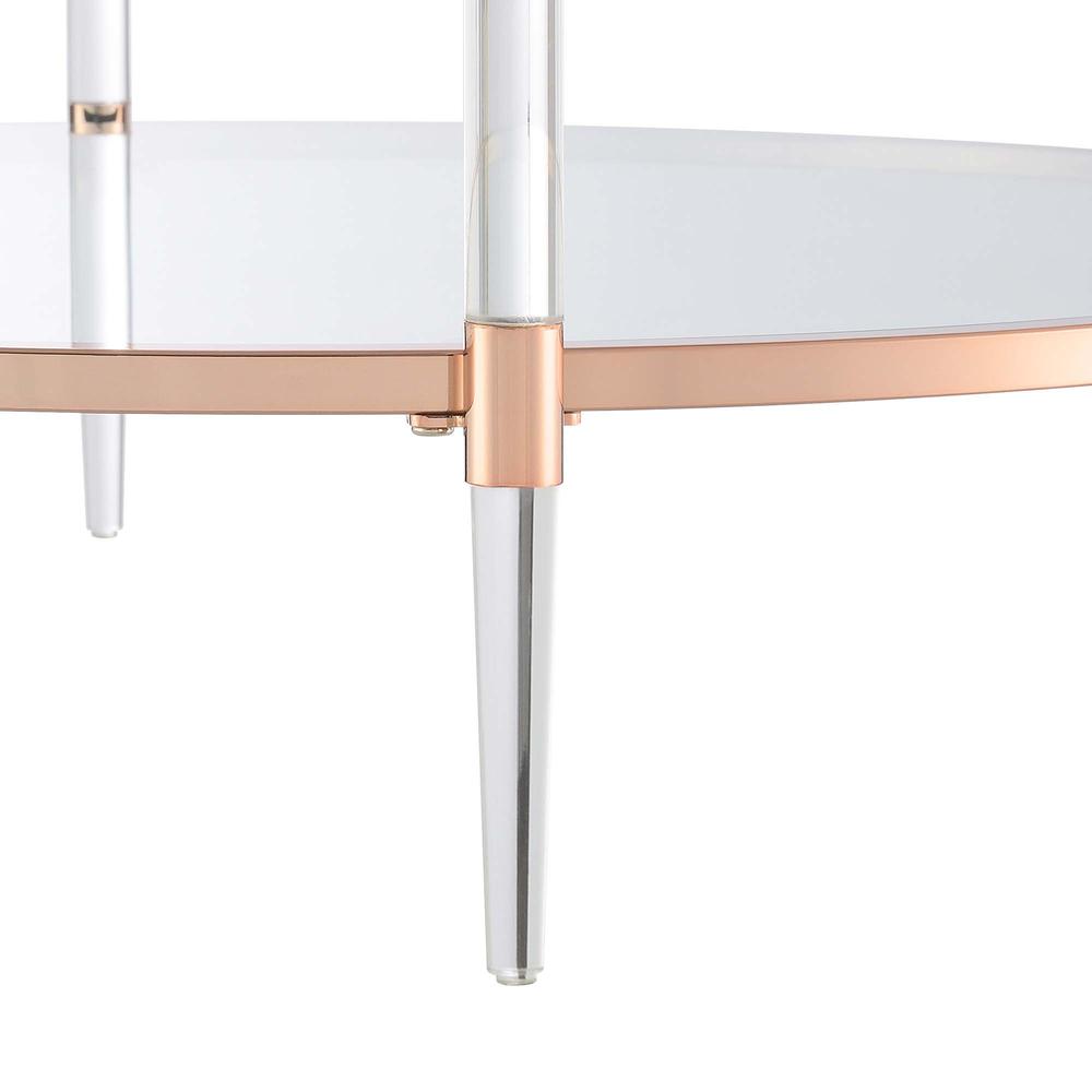 Back. Convenience Concepts - Royal Crest 2 Tier Acrylic Glass Coffee Table - Rose Gold/Glass/Metallic.