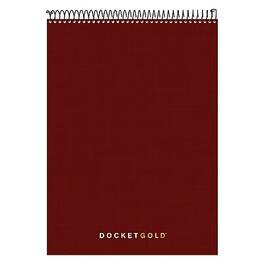 TOPS - Docket Gold Notepad, 8.5" x 11.75", Project Ruled, 70 Sheets/Pad - Maroon