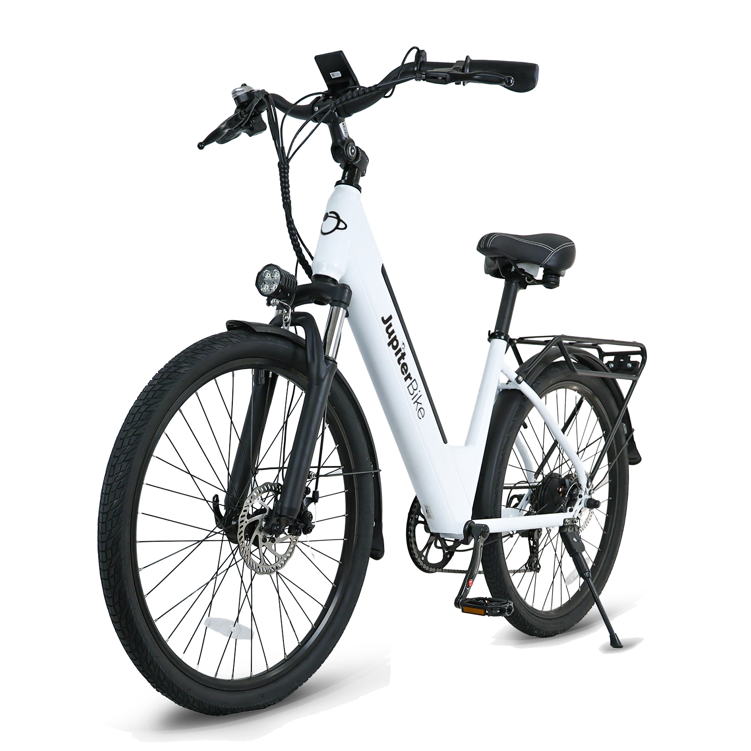 Jupiter Bikes - Cruise Step Through eBike w/ 20 mph Max Speed & 50 Miles Operating Range - Universal Size - UL Certified - White