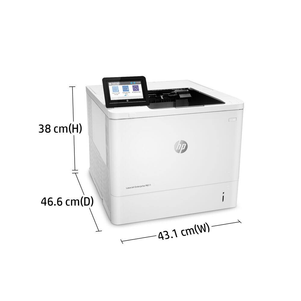 38 cm(H)  
hp  
46.6 cm(D)  
43.1 cm(W)  

LaserJet Enterprise M611