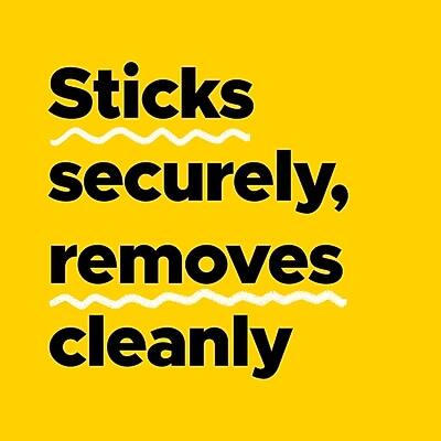 Sticks securely, removes cleanly